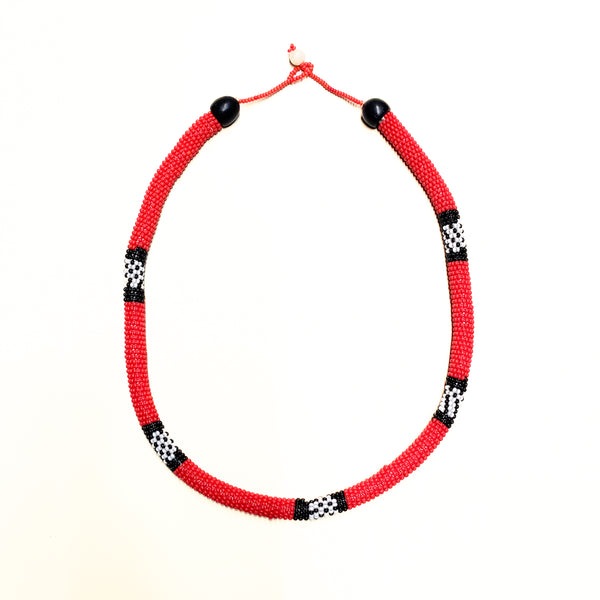 Colar Coral de Miçangas | Waurá