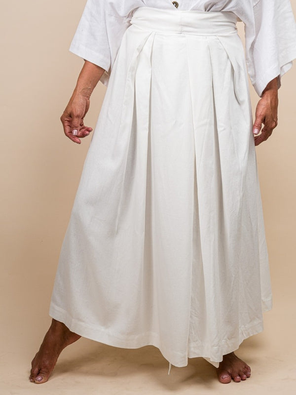 Calça Hakama Branca de Linho | WANWAN - TUCUM