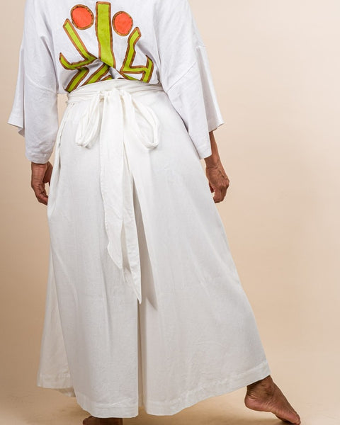 Calça Hakama Branca de Linho | WANWAN - TUCUM
