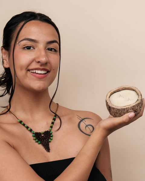 Kit colar Pataxó + Vela aromática | TUCUM