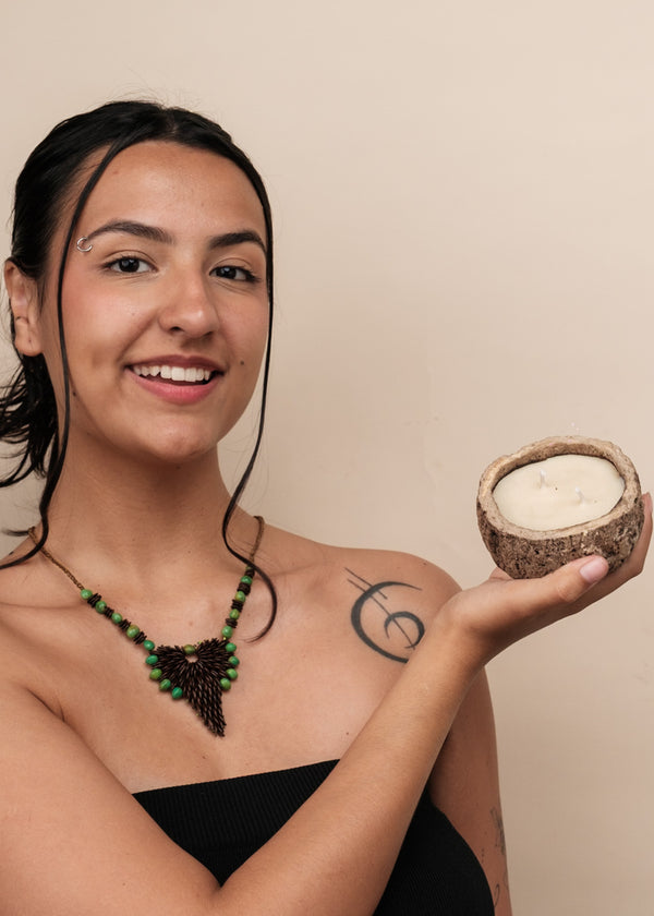 Kit colar Pataxó + Vela aromática | TUCUM