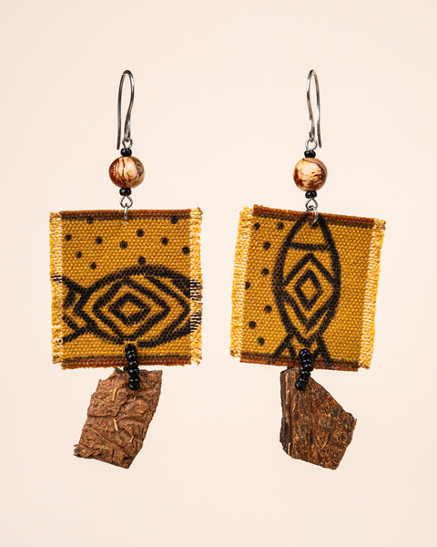 Brincos de lona e coco | TWINS, As Cariocas