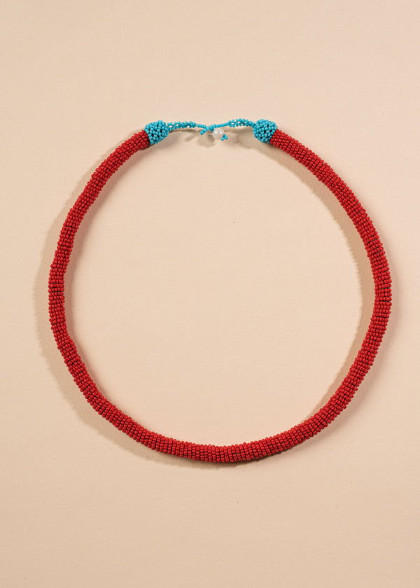 Colar Coral de Miçangas | Kayapó