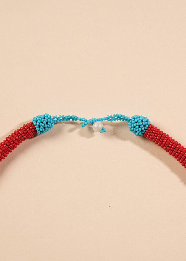 Colar Coral de Miçangas | Kayapó