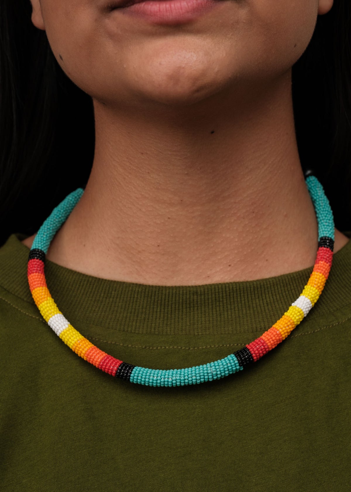 Colar Coral de Miçangas | Kamayurá