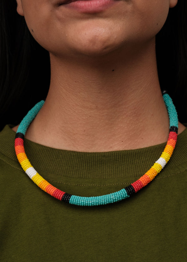Colar Coral de Miçangas | Kamayurá