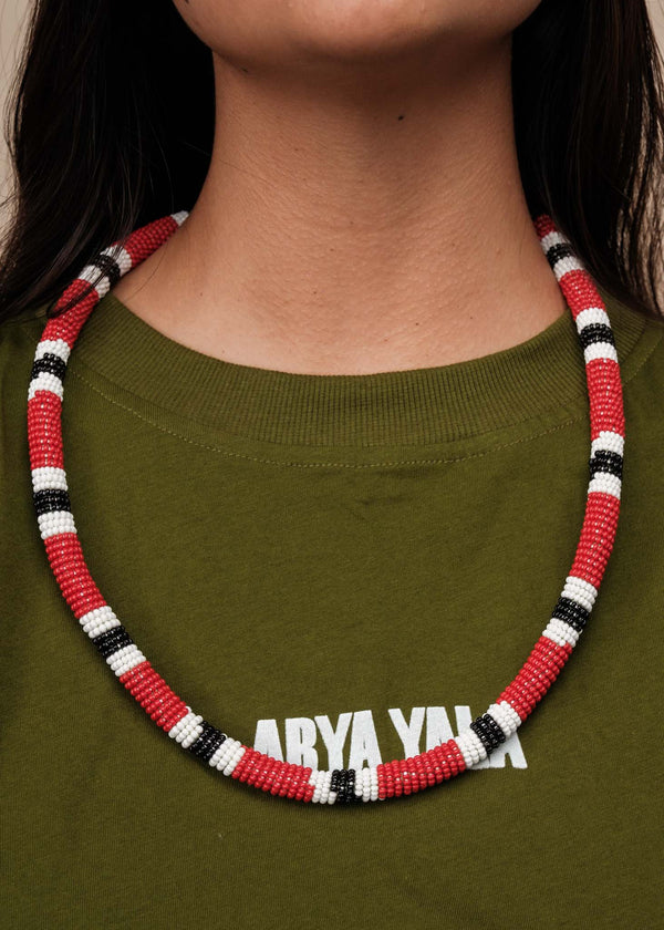 Colar Coral de Miçangas | Kamayurá