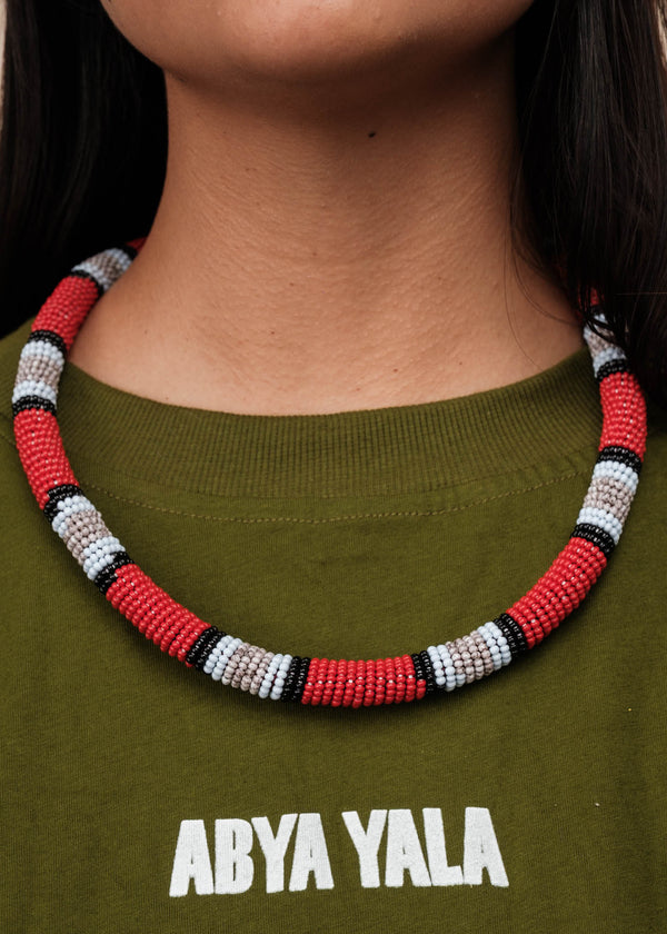 Colar Coral de Miçangas | Kamayurá