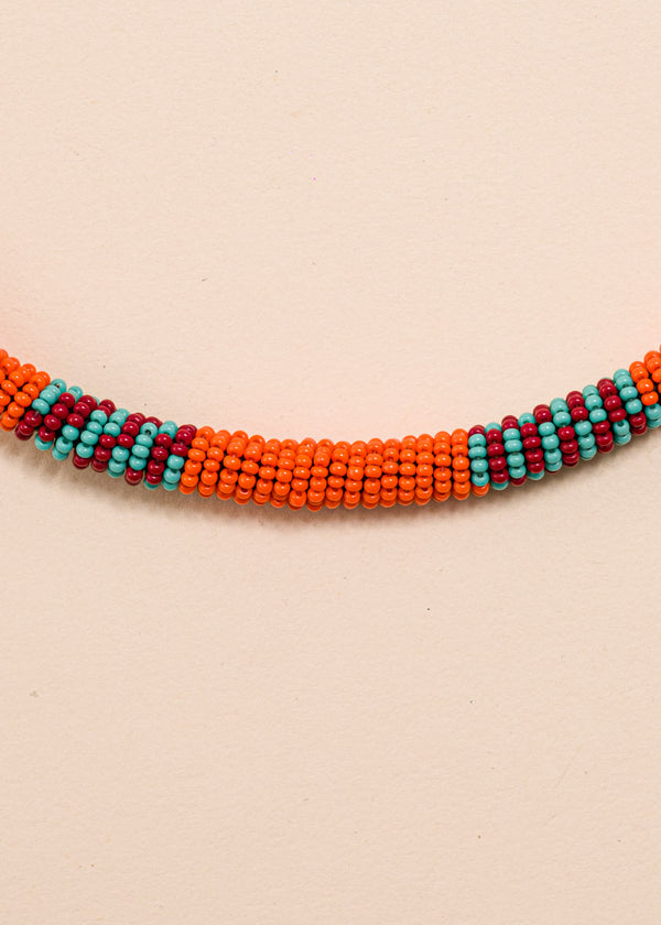 Colar coral indígena | Kayapó