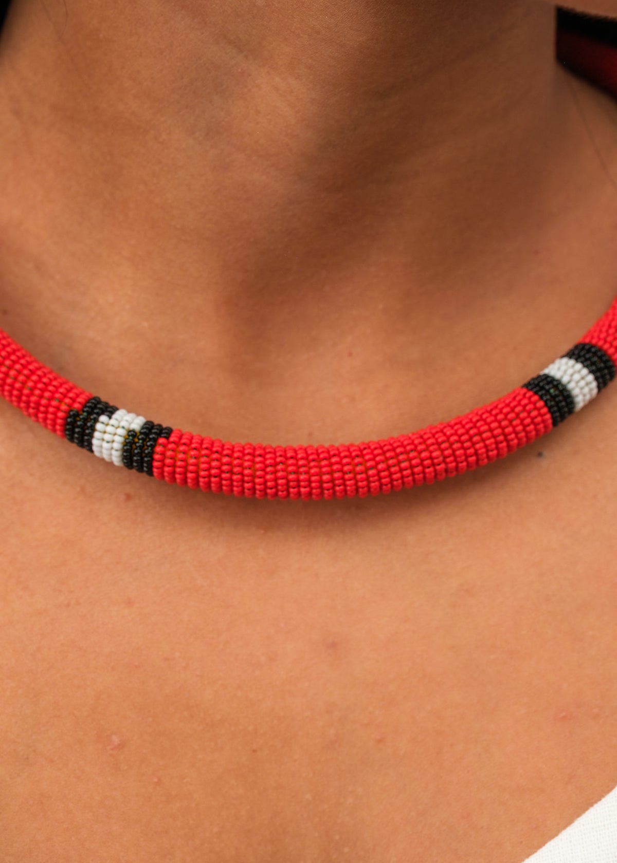 Colar Coral de Miçangas | Waurá