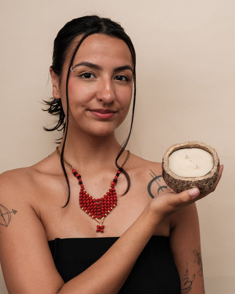 Kit colar Pataxó + Vela aromática | TUCUM