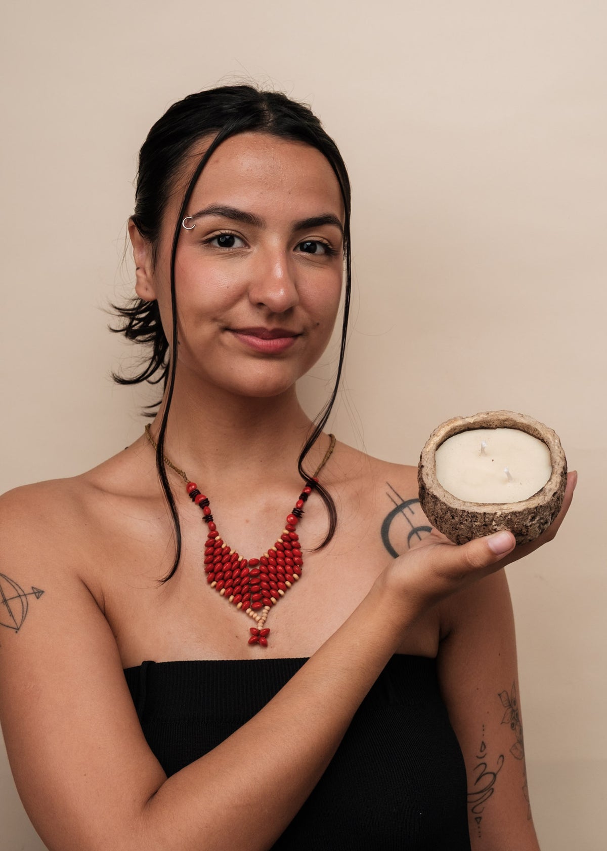 Kit colar Pataxó + Vela aromática | TUCUM