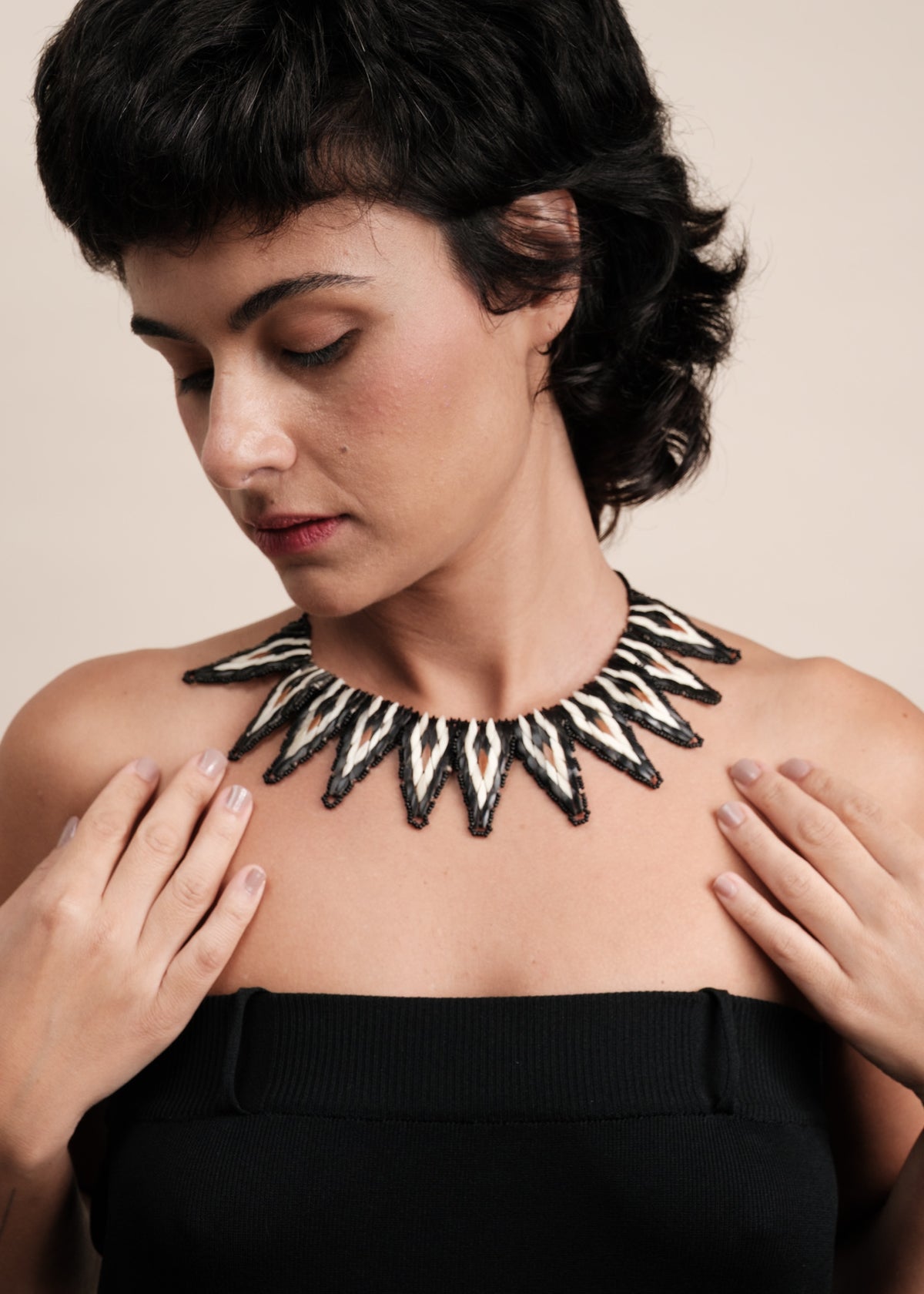 Colar indígena de tucum e sementes | Tembé