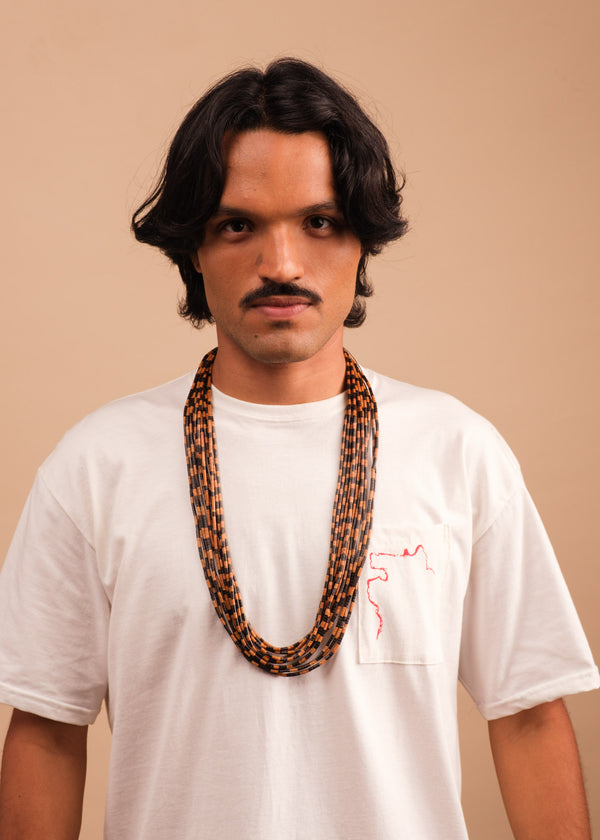 Colar indígena três voltas de Tucum e Inajá | Suruí