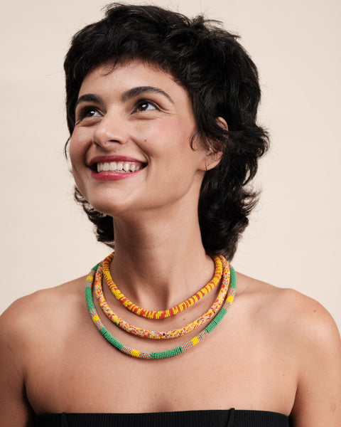 Colar coral indígena | Kayapó