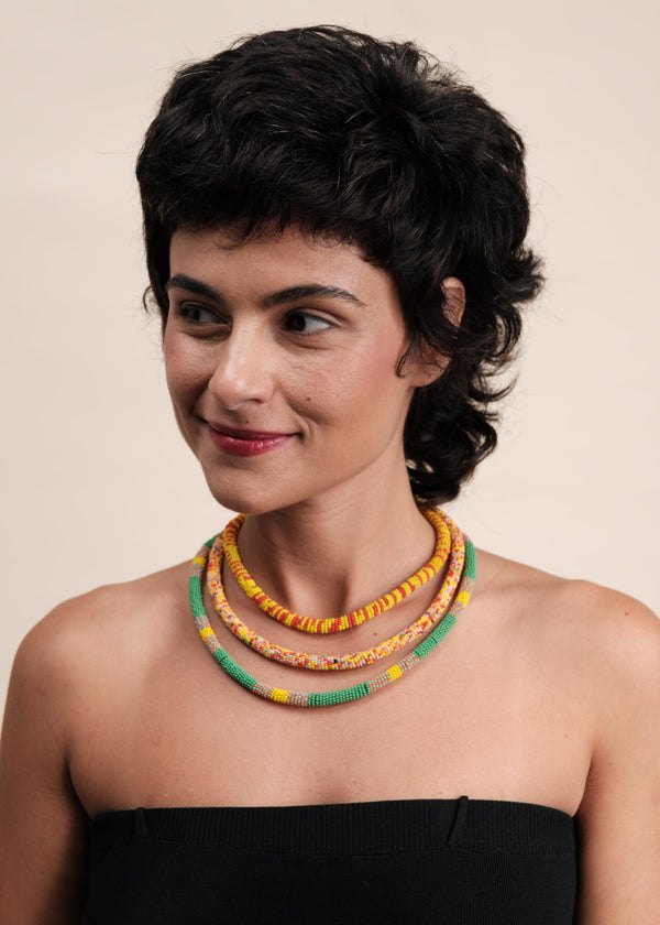 Colar coral indígena | Kayapó