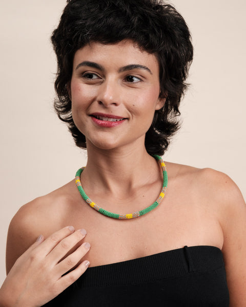 Colar coral indígena | Kayapó