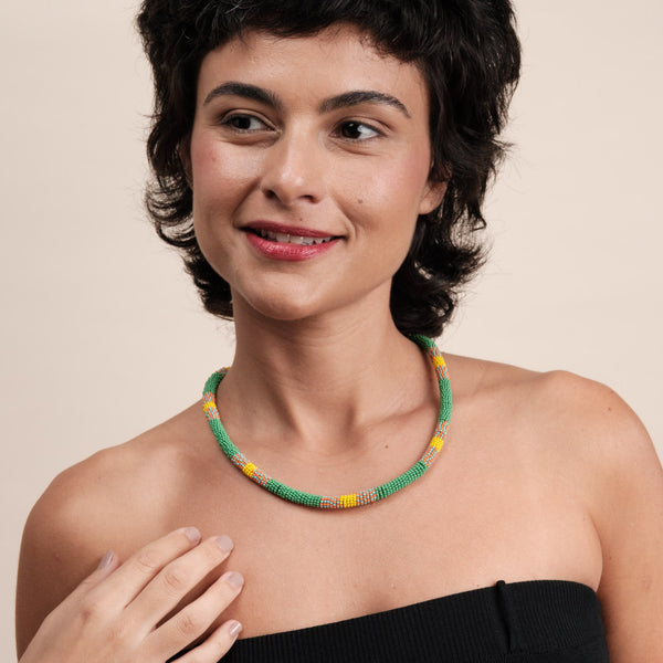 Colar coral indígena | Kayapó
