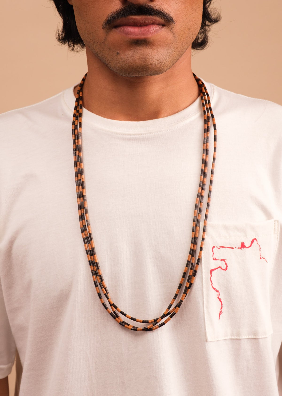 Colar indígena três voltas de Tucum e Inajá | Suruí