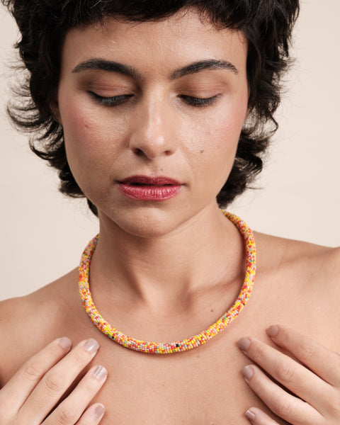 Colar coral indígena | Kayapó