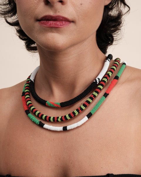 Colar coral indígena | Kayapó