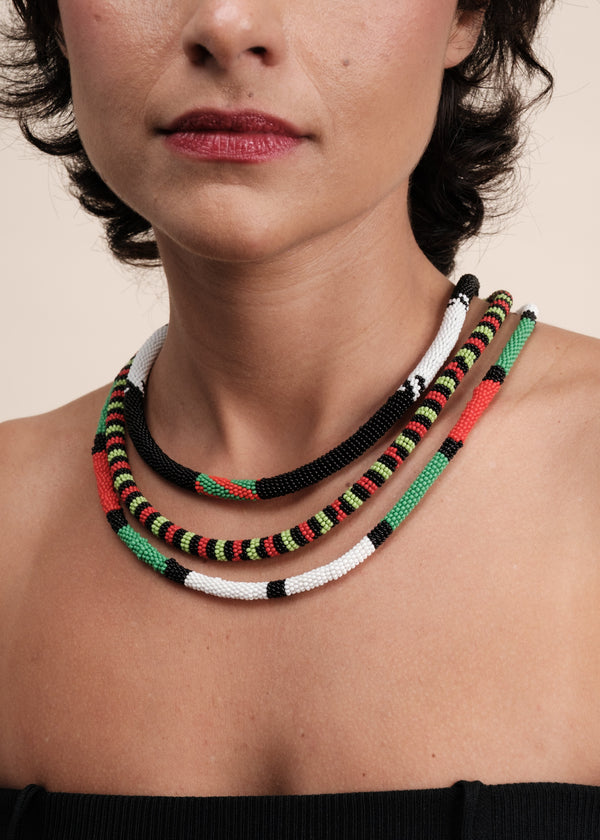 Colar coral indígena | Kayapó