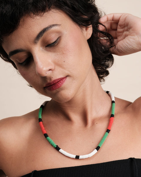 Colar coral indígena | Kayapó