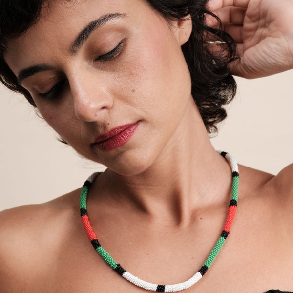 Colar coral indígena | Kayapó