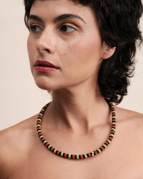 Colar coral indígena | Kayapó