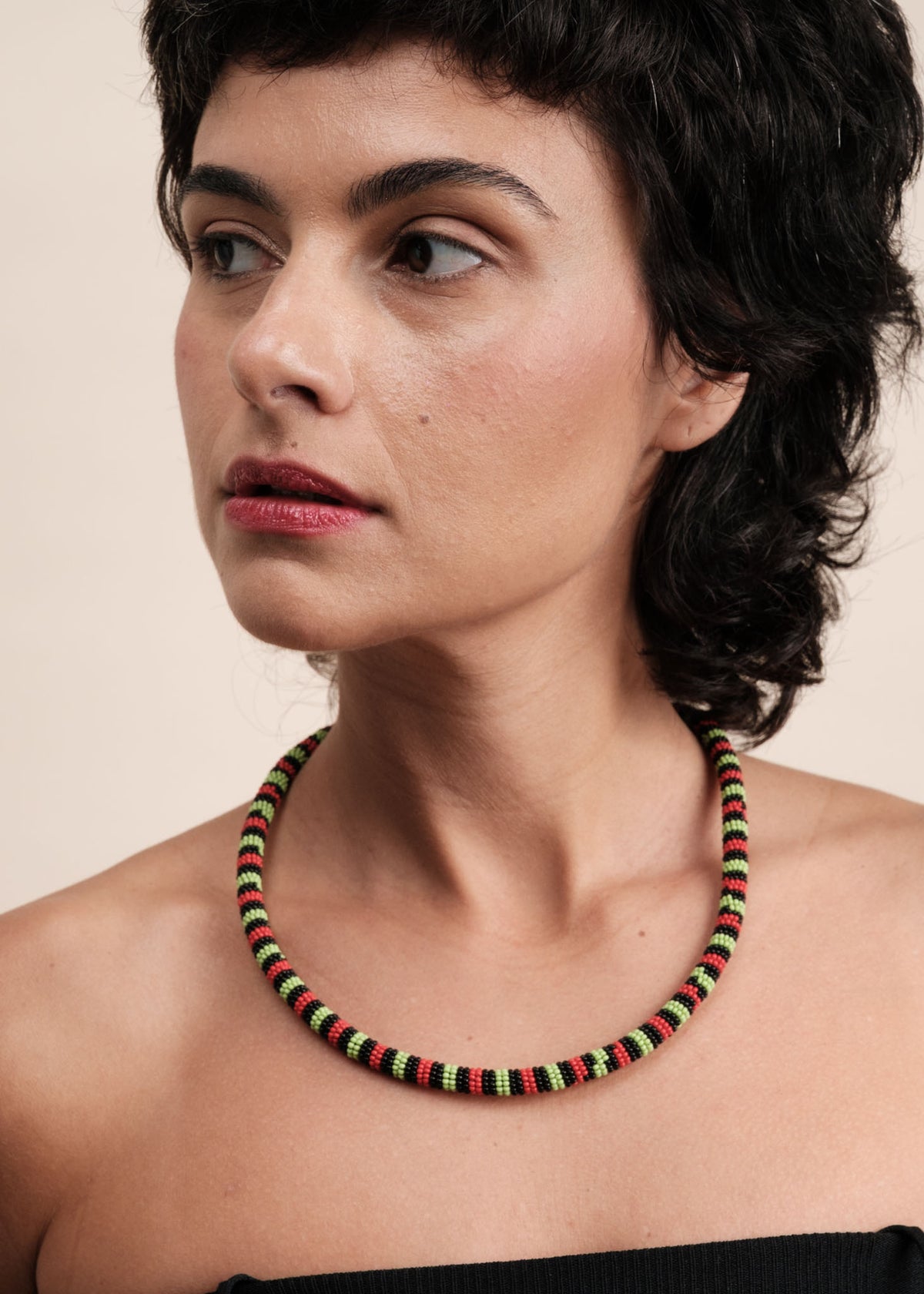 Colar coral indígena | Kayapó