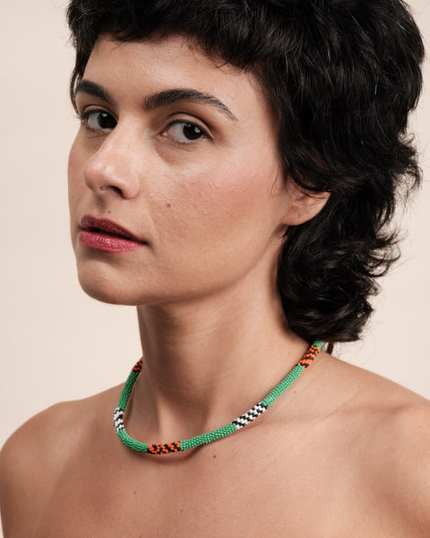 Colar coral indígena | Kayapó