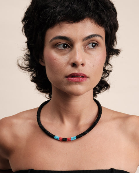 Colar coral indígena | Kayapó