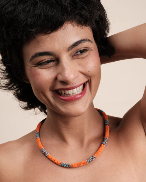 Colar coral indígena | Kayapó