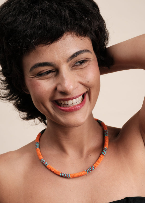 Colar coral indígena | Kayapó
