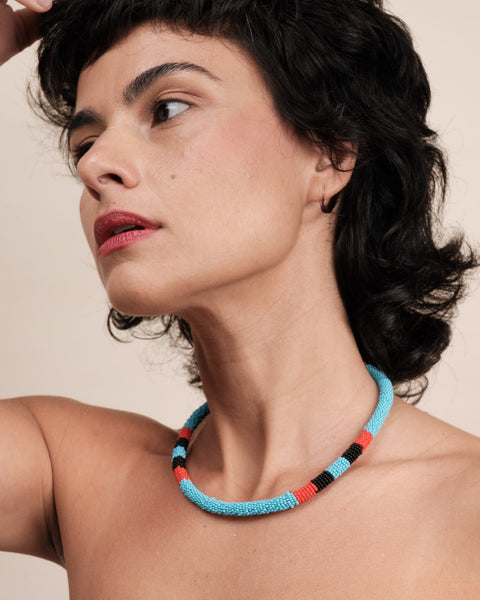 Colar coral indígena | Kayapó