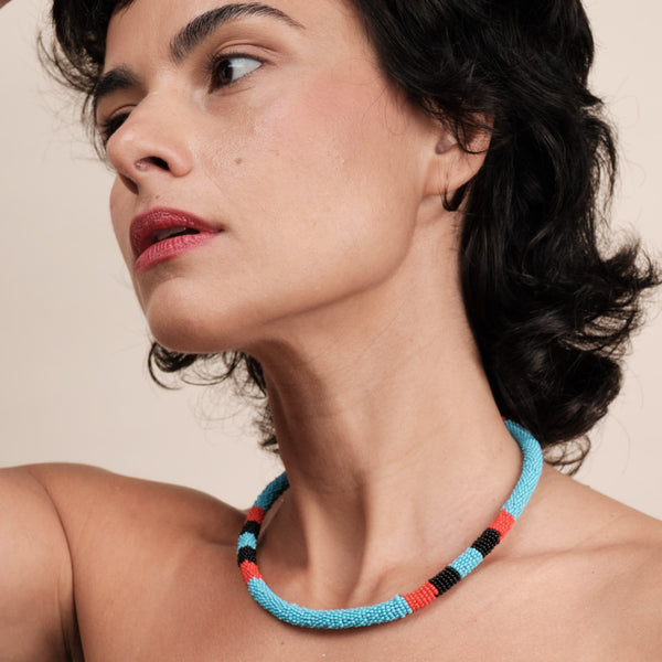 Colar coral indígena | Kayapó