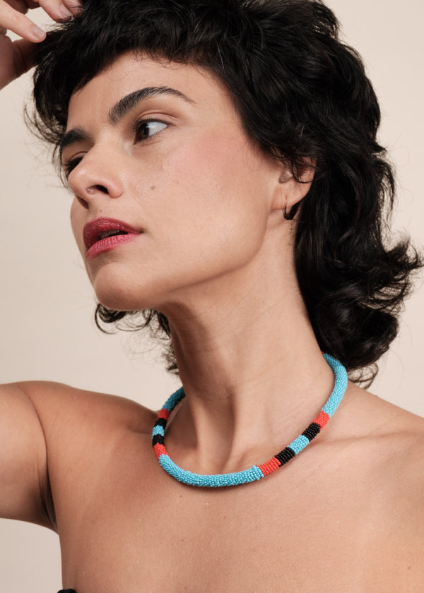 Colar coral indígena | Kayapó