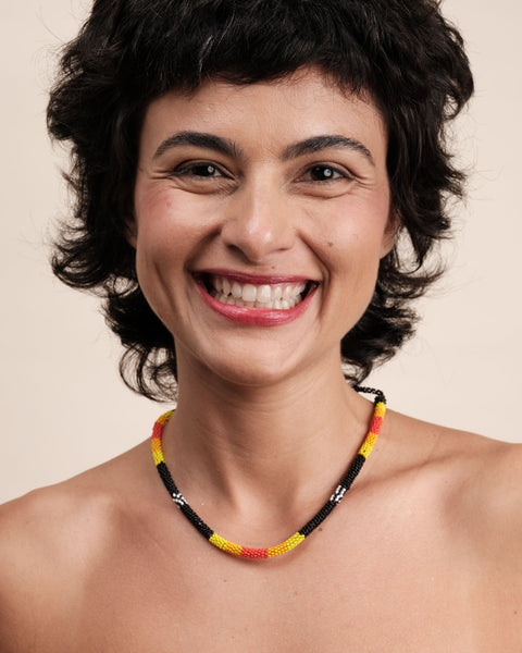 Colar coral indígena | Kayapó