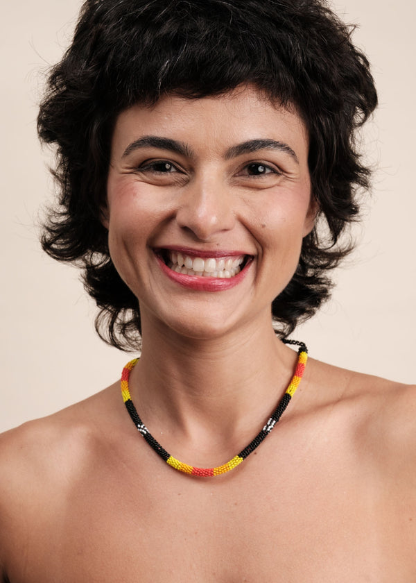 Colar coral indígena | Kayapó