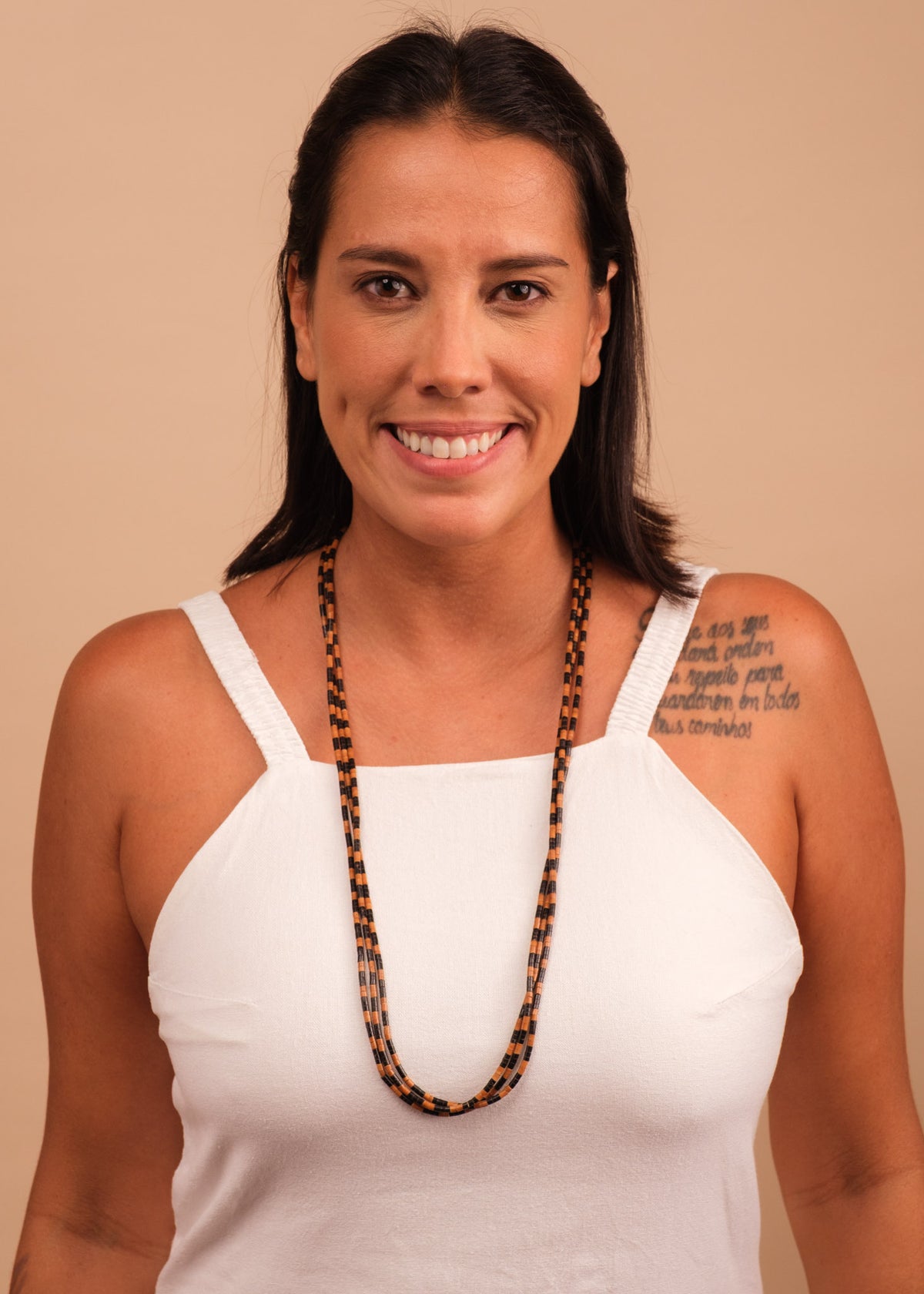 Colar indígena quatro voltas de Tucum e Inajá | Suruí