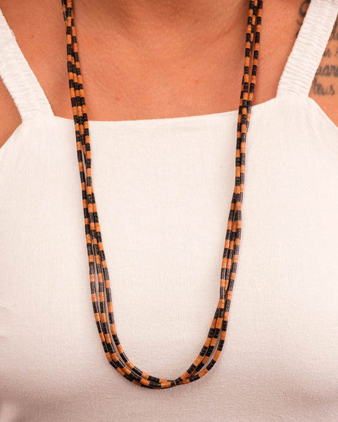 Colar indígena quatro voltas de Tucum e Inajá | Suruí