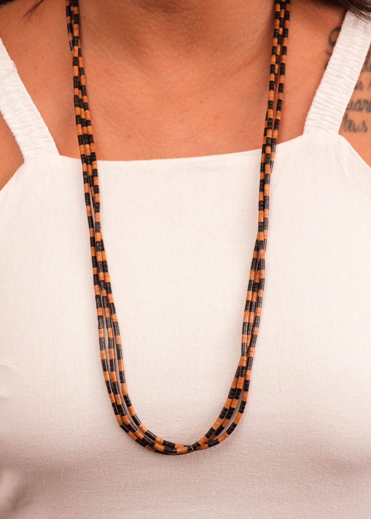 Colar indígena quatro voltas de Tucum e Inajá | Suruí