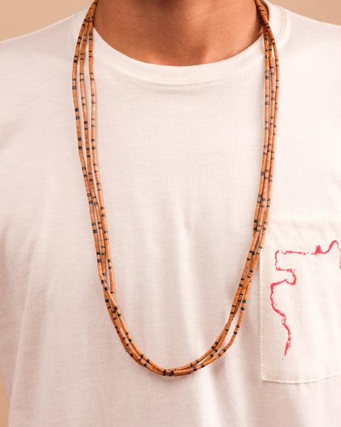 Colar indígena três voltas de Tucum e Inajá | Suruí