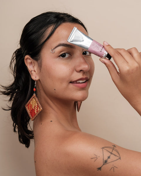 Kit brincos Taurepang + creme facial Rosas | TUCUM