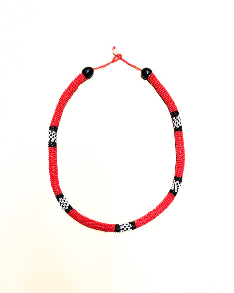 Colar Coral de Miçangas | Waurá