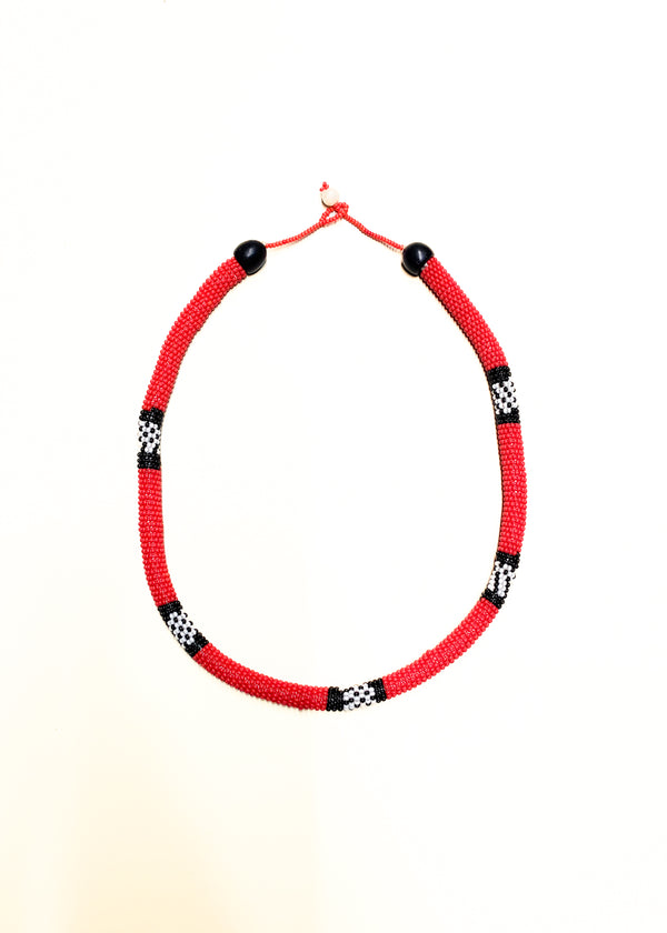 Colar Coral de Miçangas | Waurá