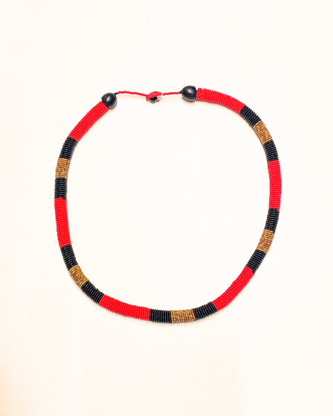 Colar Coral de Miçangas | Waurá