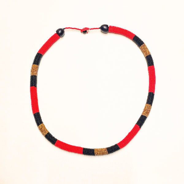 Colar Coral de Miçangas | Waurá