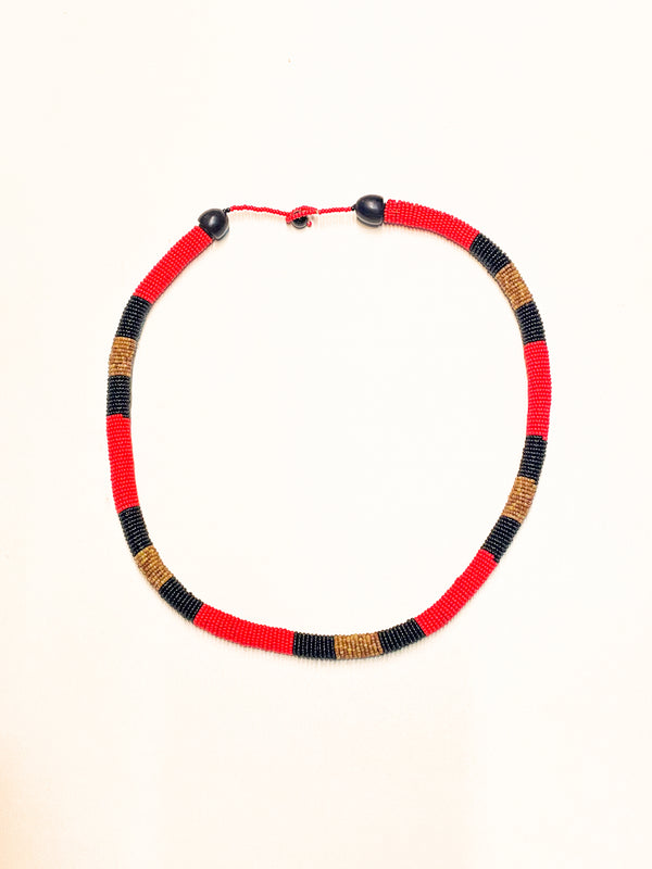 Colar Coral de Miçangas | Waurá