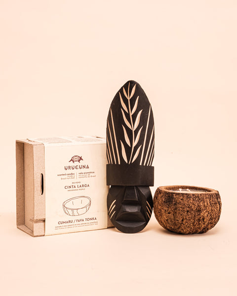 Kit máscara indígena Ticuna + Vela aromática Urucuna | Tucum Brasil